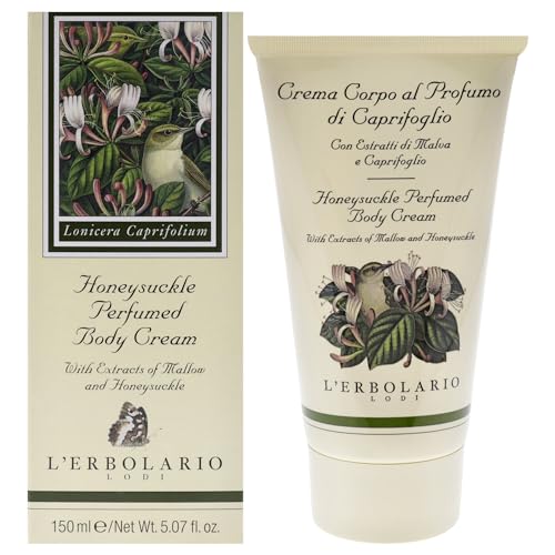 LErbolario Body Cream - Nourishing Jojoba & Honeysuckle, Floral Citrus Scent - 5.7 oz