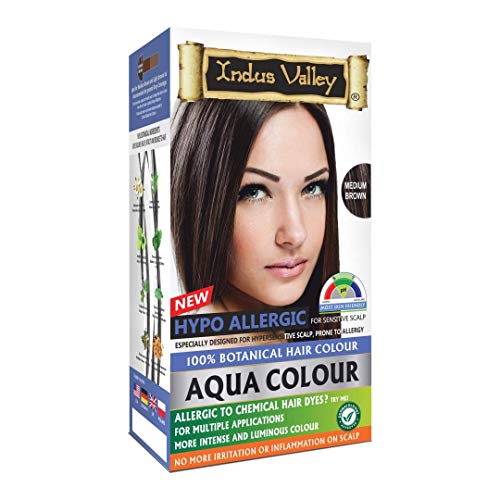 Indus Valley Aqua Hair Color - Allergy-Free, 100% Botanical, Medium Brown - 150ml