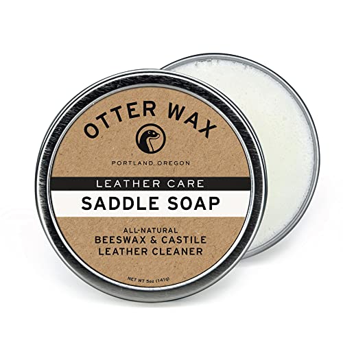 Otter Wax Leather Cleaner - Non-Toxic Beeswax & Castile Soap, Restores & Revives - 5oz