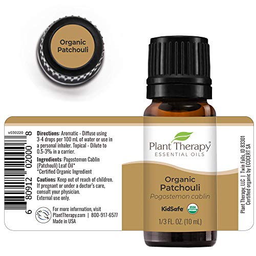 Plant Therapy Organic Patchouli Essential Oil - 100% Pure, Therapeutic Grade - 10 mL