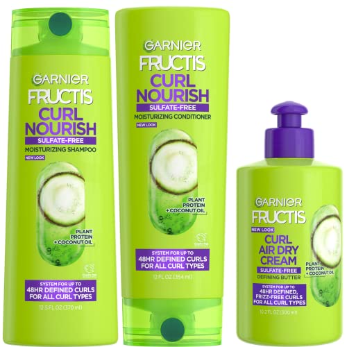 Garnier Fructis Curl Nourish Set - Defines Curls, Plant Protein & Coconut Oil, 1 Kit