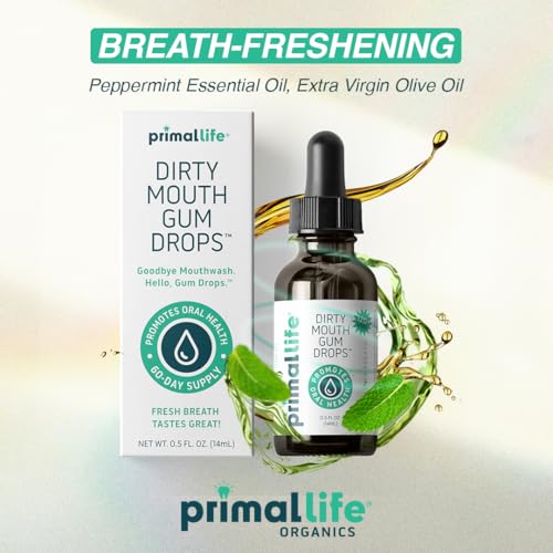 Primal Life Organics Mouthwash - Promotes Fresh Breath, Vegan & Organic, 0.5 oz