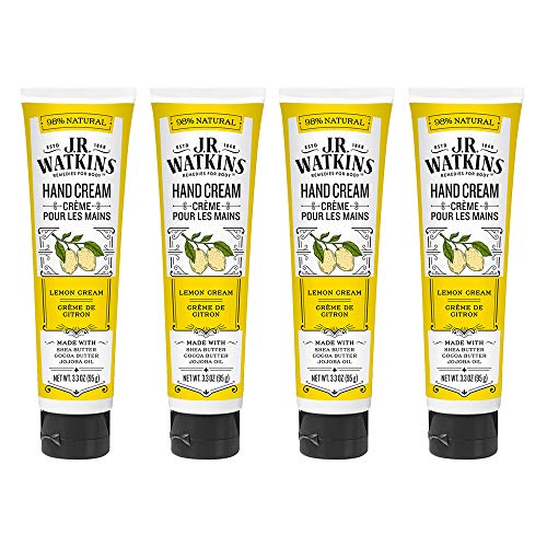 J.R. Watkins Hand Cream - Nourishing Moisturizer with Shea & Cocoa Butter - 3.3oz Pack of 4