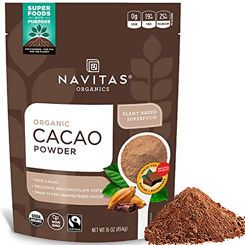 Navitas Organics Cacao Powder - Antioxidant-Rich Superfood, USDA Organic, 16oz (30 Servings)