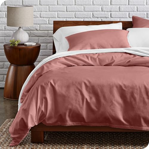 Bare Home Organic Cotton Duvet Cover Set - Lightweight, Breathable, OEKO-TEX Certified - Dusty Rose