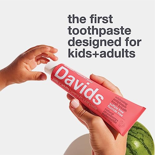 Davids Fluoride Free Toothpaste - Whitens Teeth, Promotes Enamel Health, Natural Flavor - 5.25oz