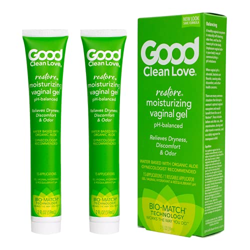 Good Clean Love Vaginal Moisturizer - Relieves Dryness, pH-Balanced, Aloe Vera - 2 Oz (2-Pack)