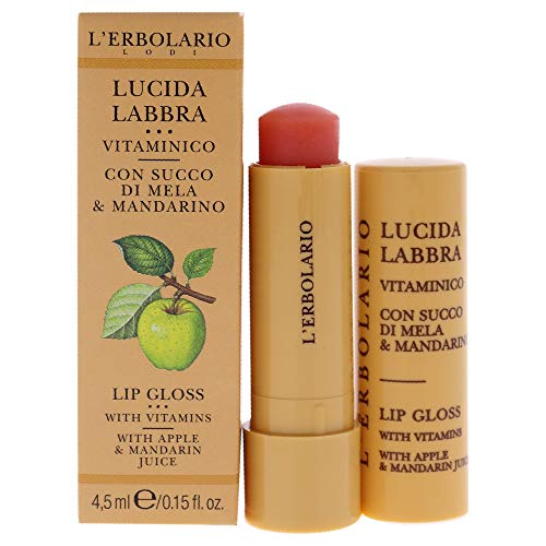 L'Erbolario Lip Gloss - Hydrating Balm with Vitamins, Softness & Fruit Flavor - 0.15 oz