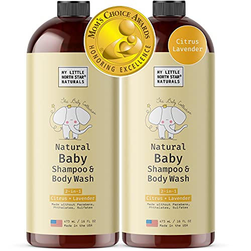 Natural Baby Shampoo & Body Wash - Gentle Care for Sensitive Skin, 2-Pack, Lavender Citrus