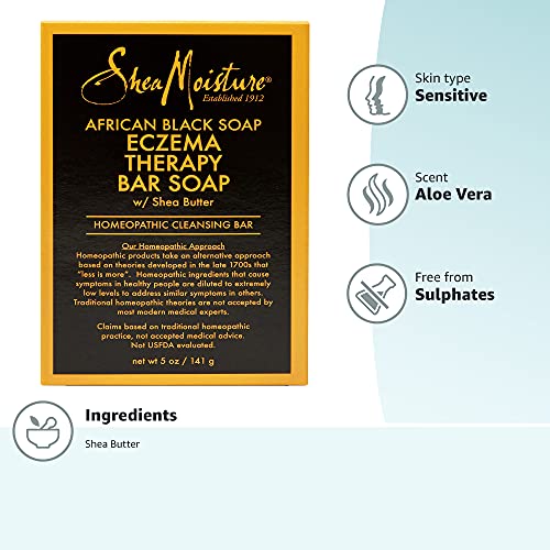 SheaMoisture African Black Soap - Soothes Eczema, Gentle Cleanse with Shea Butter & Aloe - 5oz