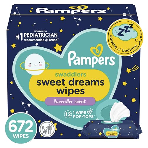 Pampers Baby Wipes Swaddlers Sweet Dreams - Hypoallergenic, Lavender Scent - 672 Count