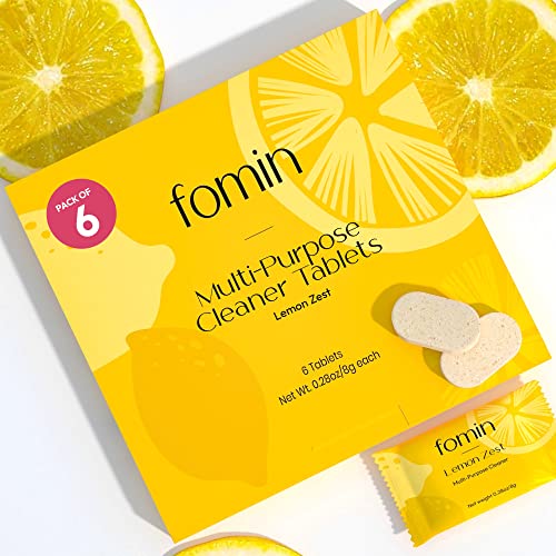 FOMIN Multi-Surface Cleaner Tablets - Powerful, Vegan, Cruelty-Free - Makes 102 fl oz (6 Pack)