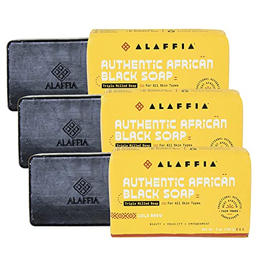 Alaffia Authentic African Black Soap Set - Detoxifying, Ultra-Moisturizing, Cold Brew - 5oz, 3 Pack