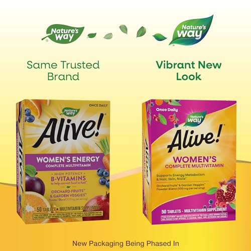 Nature's Way Alive! Women's Multivitamin - Supports Energy, Hair, Skin & Nails - 50 Tablets