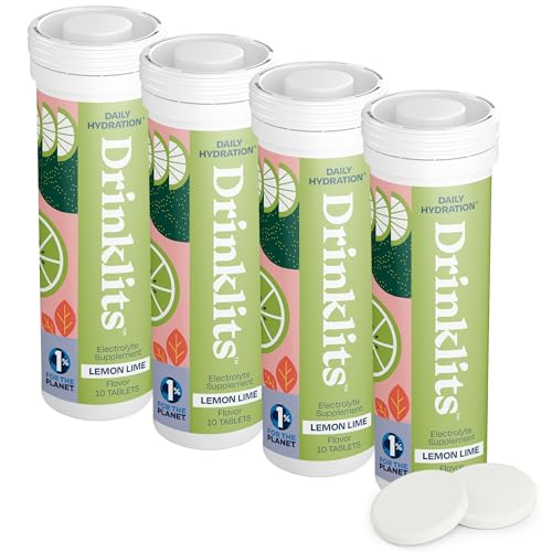 Drinklits Lemon-Lime Hydration Tablets - Sugar-Free Electrolyte Boost, Vegan - 40 Servings