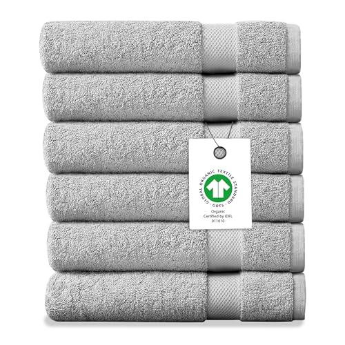 Delara Organic Cotton Washcloths - Ultra-Absorbent, GOTS & Oeko-TEX Certified - Pack of 6