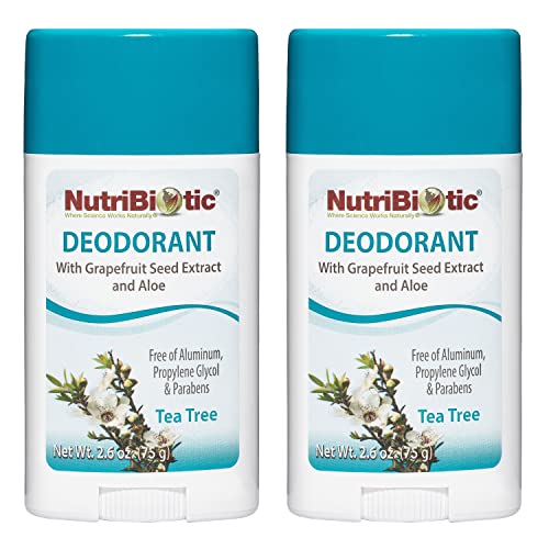 NutriBiotic Deodorant - Long-Lasting Freshness with Tea Tree & Witch Hazel - 2.6oz Twin Pack