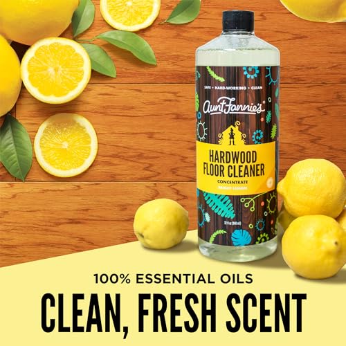 Aunt Fannie's Floor Cleaner - Plant-Based, Safe for Kids & Pets, Bright Lemon Scent - 32 oz.