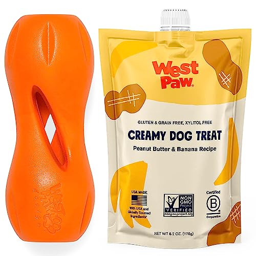 WEST PAW Dog Toy Bundle - Durable Peanut Butter & Banana Chew Treats, Interactive Play - 6.5in