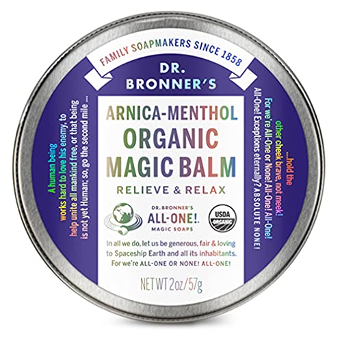 Dr. Bronner's Organic Muscle Balm - Relieves Sore Muscles, Moisturizes Skin - 2oz Arnica-Menthol