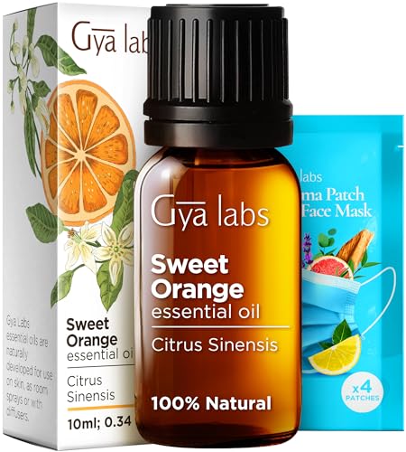 Gya Labs Sweet Orange Essential Oil - Nourishing Aroma for Skin & DIY Projects - 0.34 fl oz