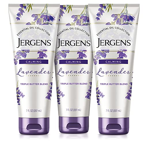 Jergens Lavender Body Butter - Deeply Nourishing, Essential Oils - 7oz, Pack of 3