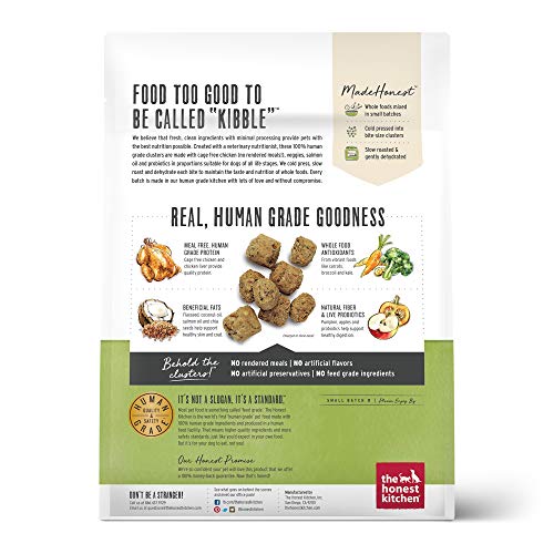 The Honest Kitchen Whole Food Clusters - Human Grade Chicken Dog Food, Grain Free - 2x1lb Pouch