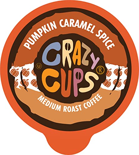 Crazy Cups Pumpkin Caramel Spice Coffee - Rich Flavor, Vegan & Gluten-Free - 88 Single Serve Pods