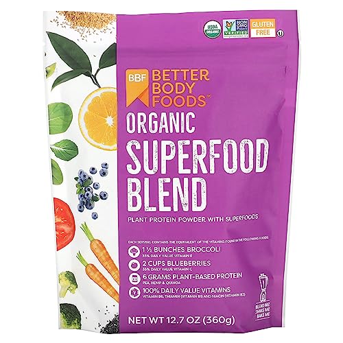 BetterBody Foods Organic Superfood Powder - Nutrient-Rich Blend with Protein & Vitamins - 12.7oz