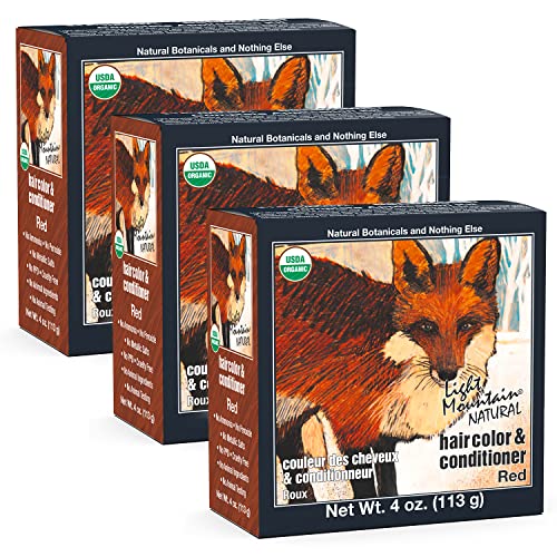 Light Mountain Henna Hair Color - Nourishing Red Dye, Organic Botanicals, Vegan - 12 Oz