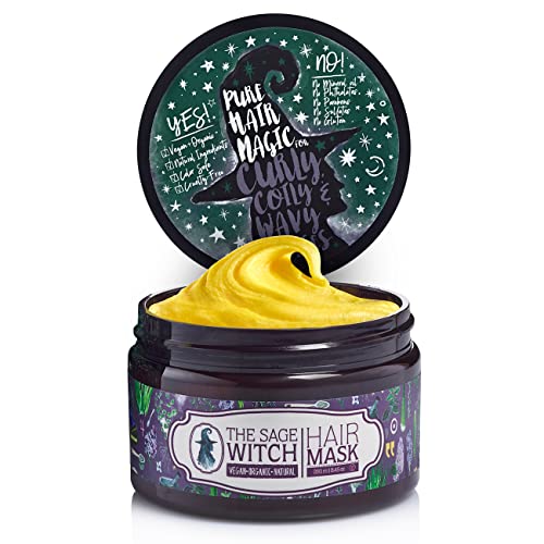 The Sage Witch Hair Mask - Repairs Dry Hair, Promotes Growth, Vegan & Organic - 8oz