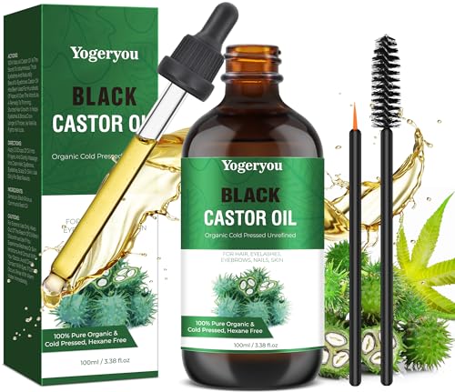 YogerYou Jamaican Black Castor Oil - Promotes Hair Growth, Hydrates Skin - 3.38oz Glass Bottle