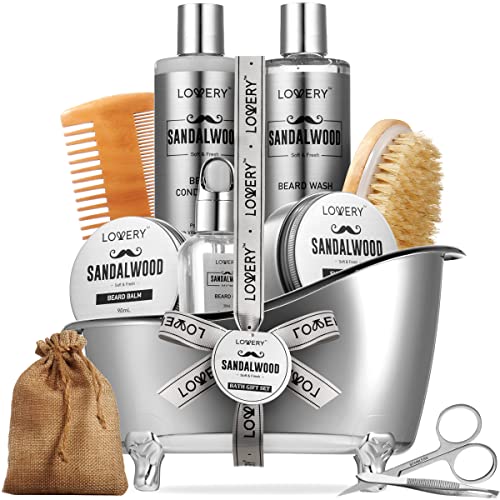 Lovery Men's Grooming Set - Luxury Beard Care, Jojoba Oil & 11 Essential Tools - Gift Ready
