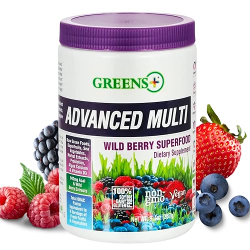 Greens+ Advanced Multi Wild Berry Superfood Powder - Nutrient-Rich, Vegan, Gluten-Free - 9.4oz