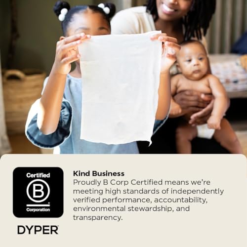 DYPER Baby Wipes - 100% Plant-Based, Hypoallergenic for Sensitive Skin - 96 XL Wipes in 6 Pack