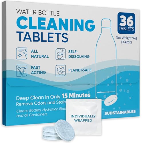 Sudstainables Cleaning Tablets - Removes Stains & Odors, Chlorine Free - 36 Pack