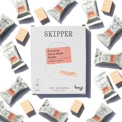 Skipper Foaming Hand Soap Tablets - Cleansing & Moisturizing, Compostable Packaging - 12 Pack