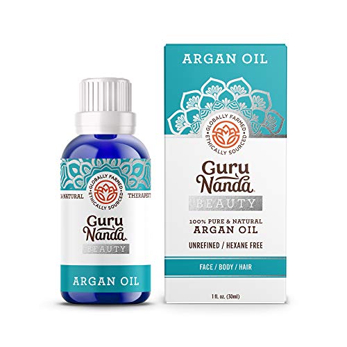 GuruNanda Beauty Oils - Nourishing Argan Oil for Skin & Hair Health - 100% Pure, 4oz