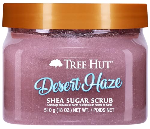 Tree Hut Shea Sugar Scrub - Hydrating Exfoliant for Soft, Glowing Skin, 18oz - Warm Floral Scent
