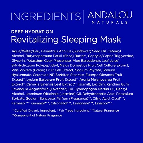 Andalou Naturals Face Mask - Revitalizing Overnight Hydration, Bio-Designed Collagen - 1.7oz