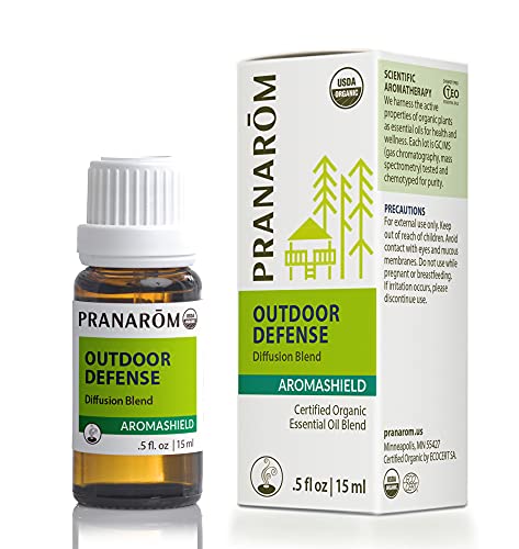 Pranarom Aromashield Outdoor Defense Blend - 100% Pure Essential Oils for Outdoor Protection - 15ml