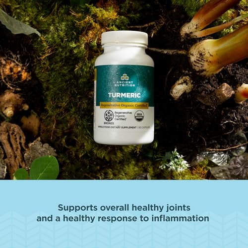 Ancient Nutrition Turmeric Capsules - Joint Health Support, Gut Health Boost, 90 Count