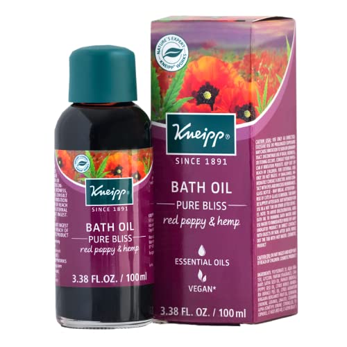 Kneipp Bath Oil - Relaxing Red Poppy & Hemp Blend for Pure Bliss - 3.38 fl. oz