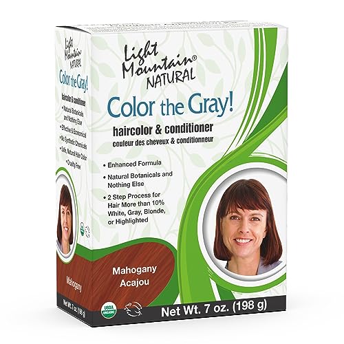 Light Mountain Hair Dye - Semi-Permanent Gray Coverage, Vegan & Ammonia-Free - 7oz