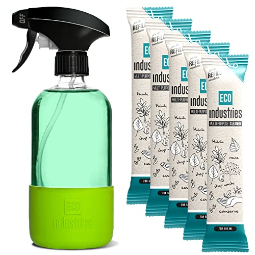 Eco Industries Multi-Surface Cleaner Set - Effective Zero Waste Solution, Refillable 16oz Bottle