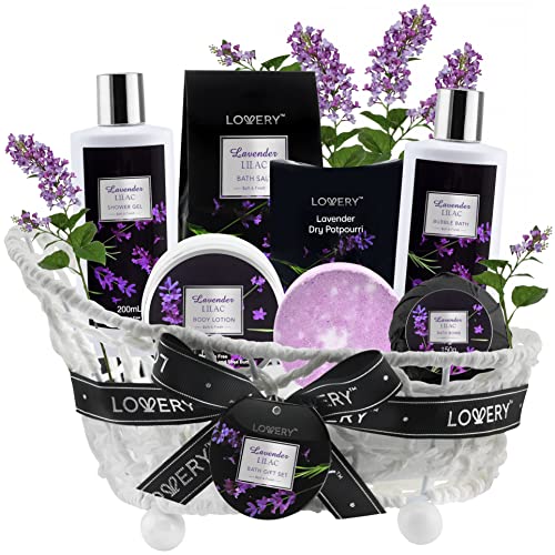 Lovery Bath & Body Gift Set - Lavender Spa Experience, Cruelty-Free & Paraben-Free - 8 PC