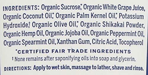 Dr. Bronner's Shaving Gel - 100% Organic, Invigorating Spearmint Peppermint - 7 fl. oz.