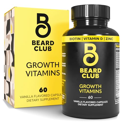 Beard Club Men's Grooming Set - Thicker Fuller Beard Support, Biotin & Minerals - 30 Day Supply