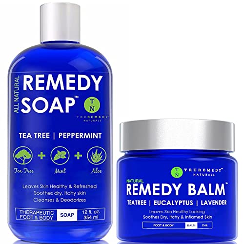 Remedy Tea Tree Oil Body Wash & Balm - Relieves Skin Irritations, Natural Mint & Aloe - 14oz