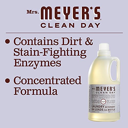 Mrs. Meyer's Liquid Laundry Detergent - Plant-Derived, Biodegradable, Lavender - 64 oz, Pack of 2